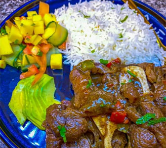 Nyamunyonyi Lake resort meal 