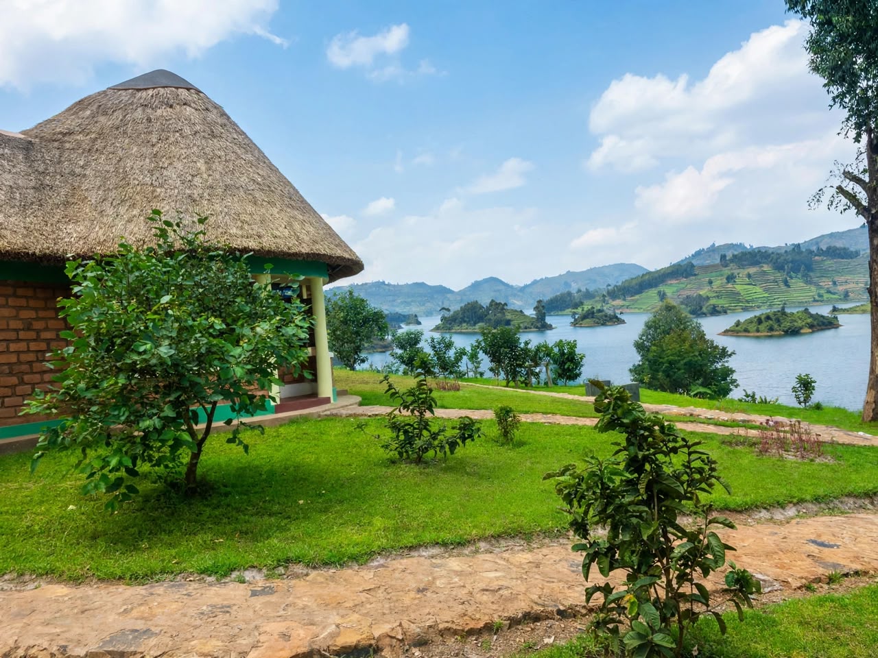 Nyamunyonyi Lake Resort cottages on Lake Bunyonyi, Kabale